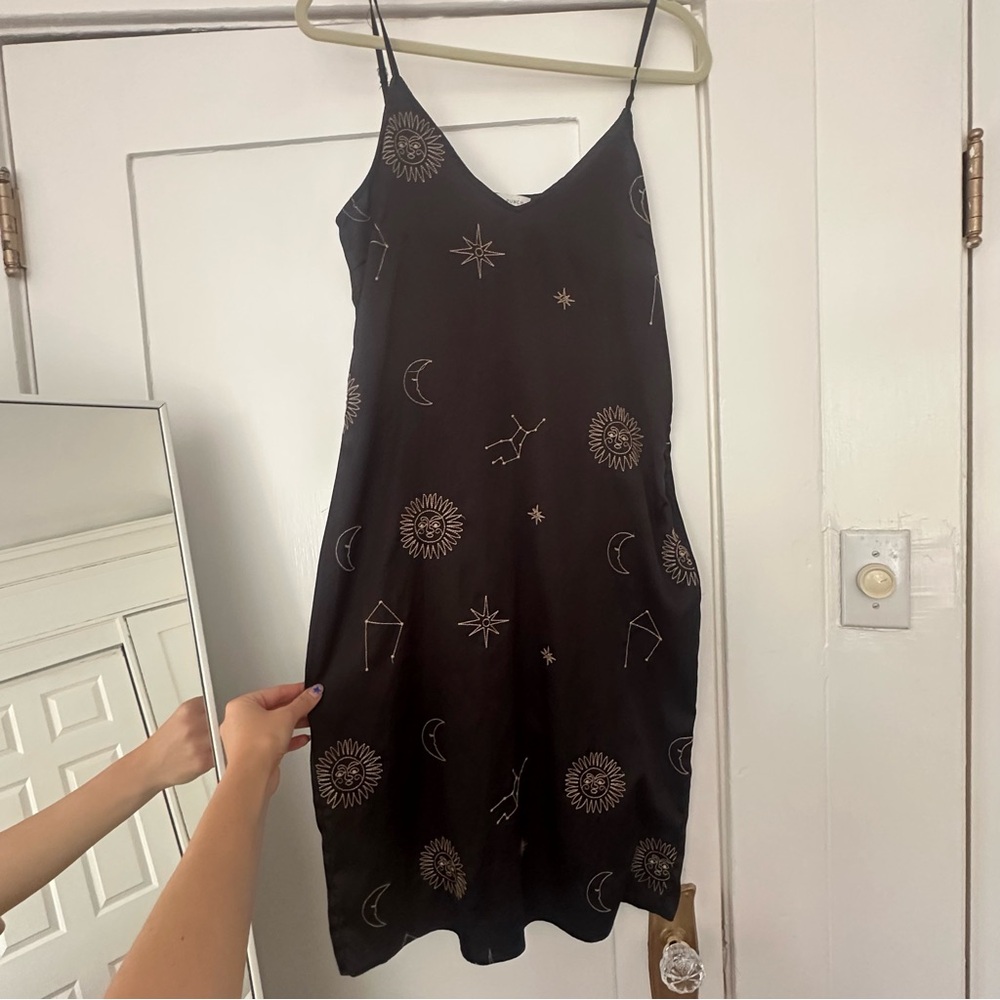 Honey Punch Black Dress with Starry Design